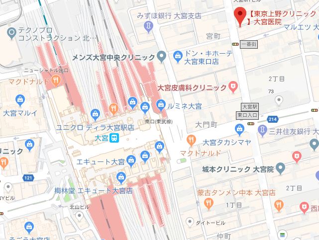 上野クリニック大宮医院地図